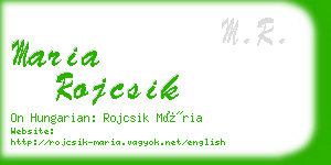 maria rojcsik business card